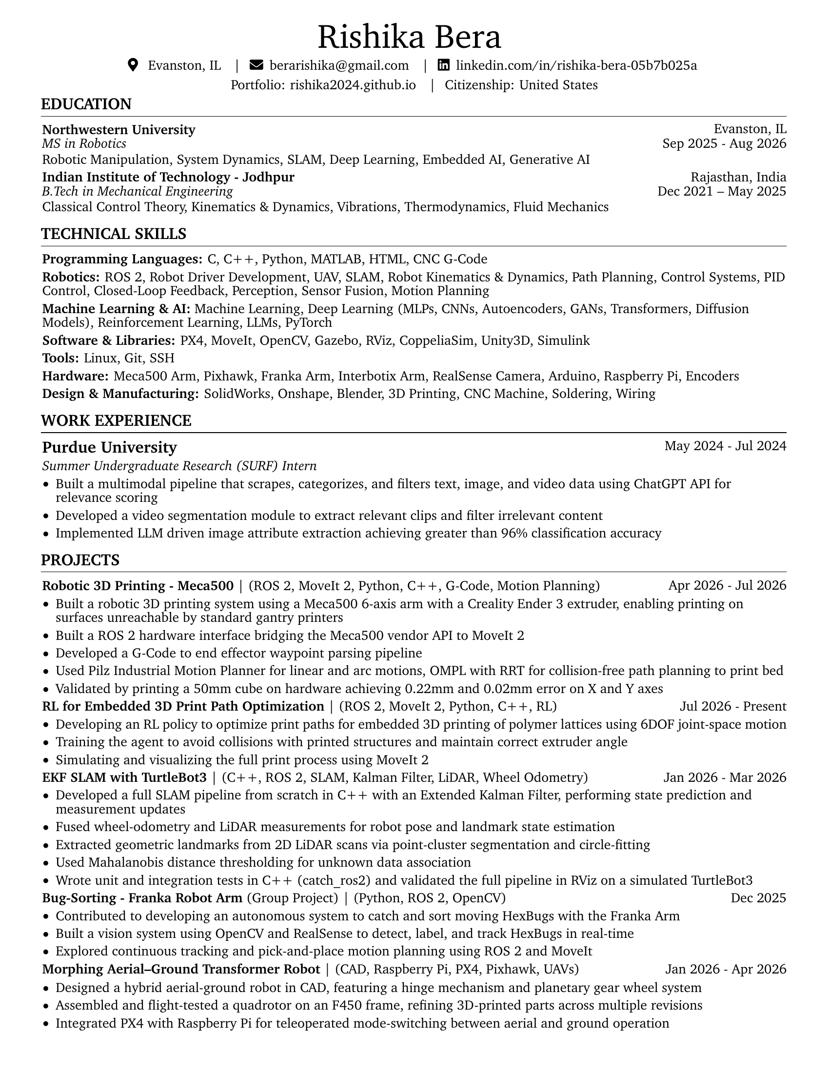 Rishika Bera's resume